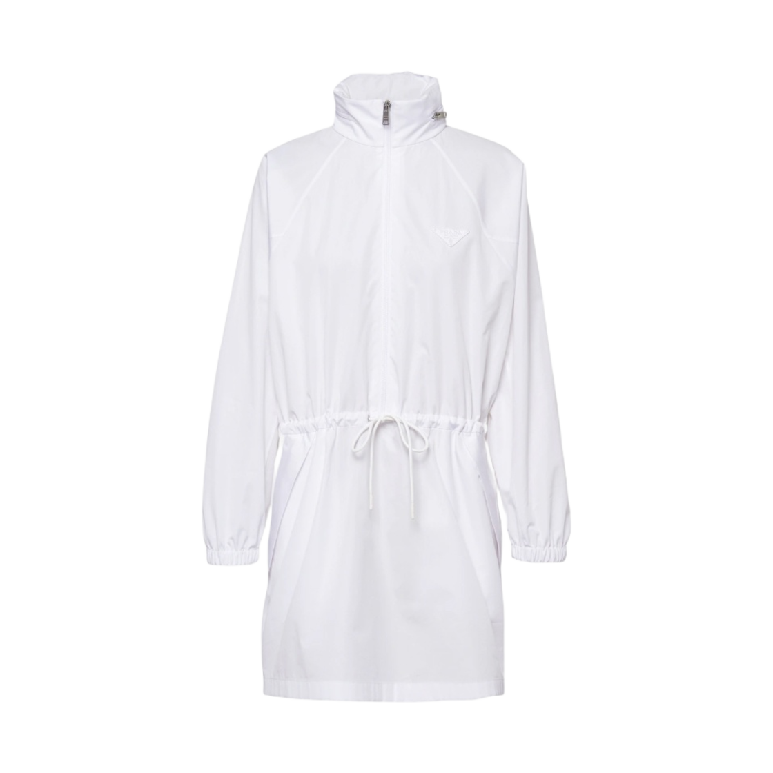 (W) 프라다 후드 포플린 드레스 화이트((W) Prada Hooded Poplin Dress White) - 1