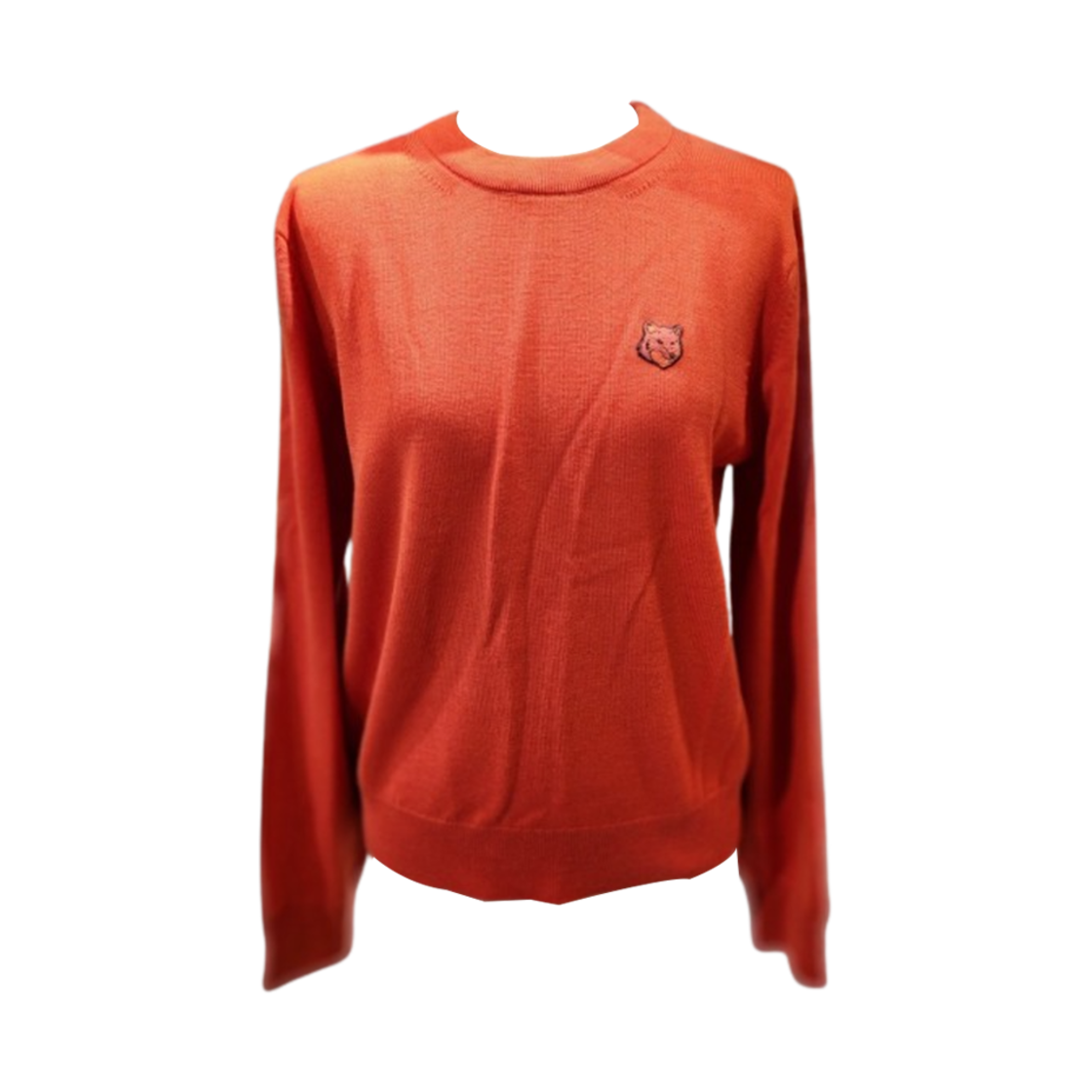 MW00801KT1036-P653 (W) Maison Kitsune Bold Fox Head Patch Regular Jumper Autumn Red