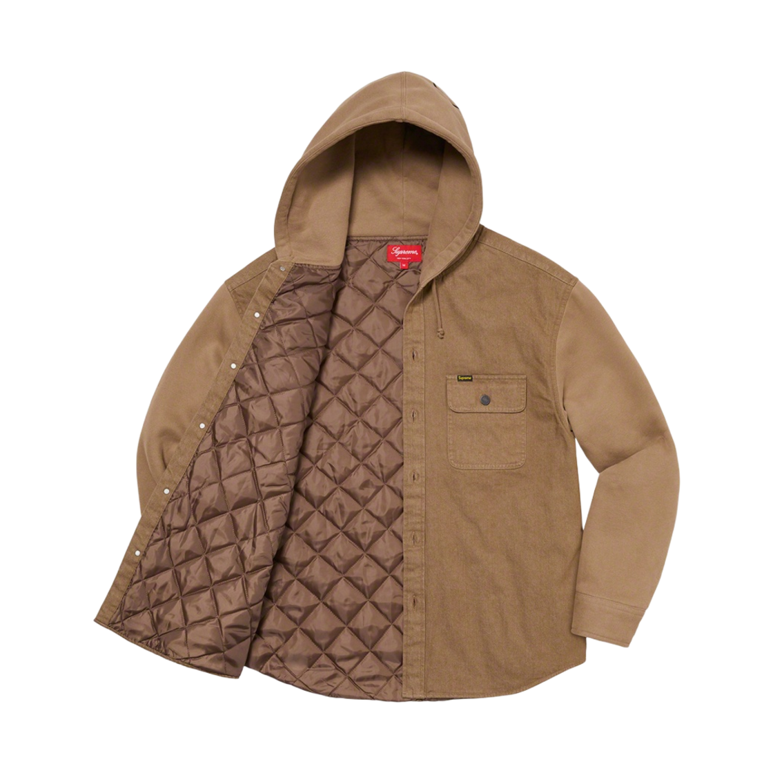 슈프림 플리스 후드 데님 셔츠 브라운 - 22FW(Supreme Fleece Hooded Denim Shirt Brown - 22FW) - 2