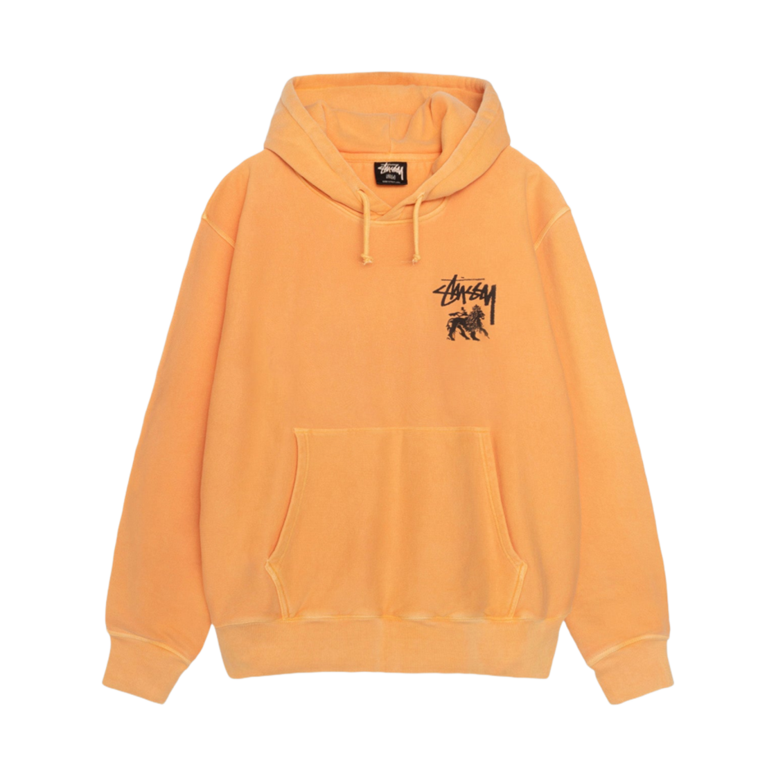 1925050 Stussy Rasta Lion Pigment Dyed Hoodie Orange