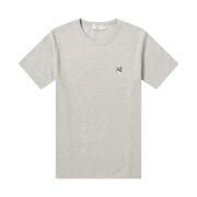 Maison Kitsune Grey Fox Head Patch Classic T-Shirt Grey Melange