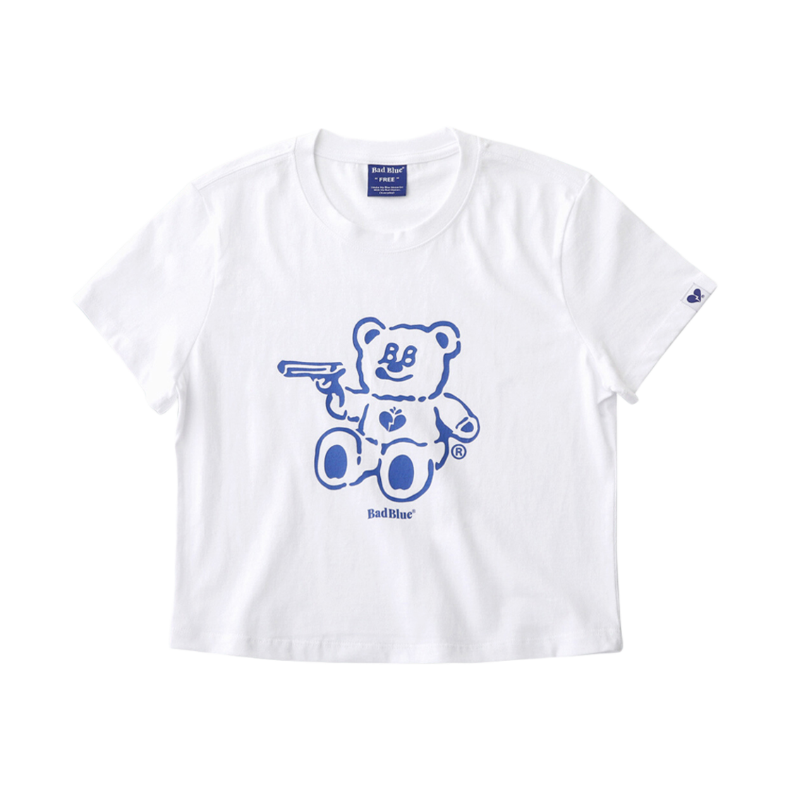 배드블루 베드베어 크롭 티 화이트(BadBlue Badbear Crop Tee White)