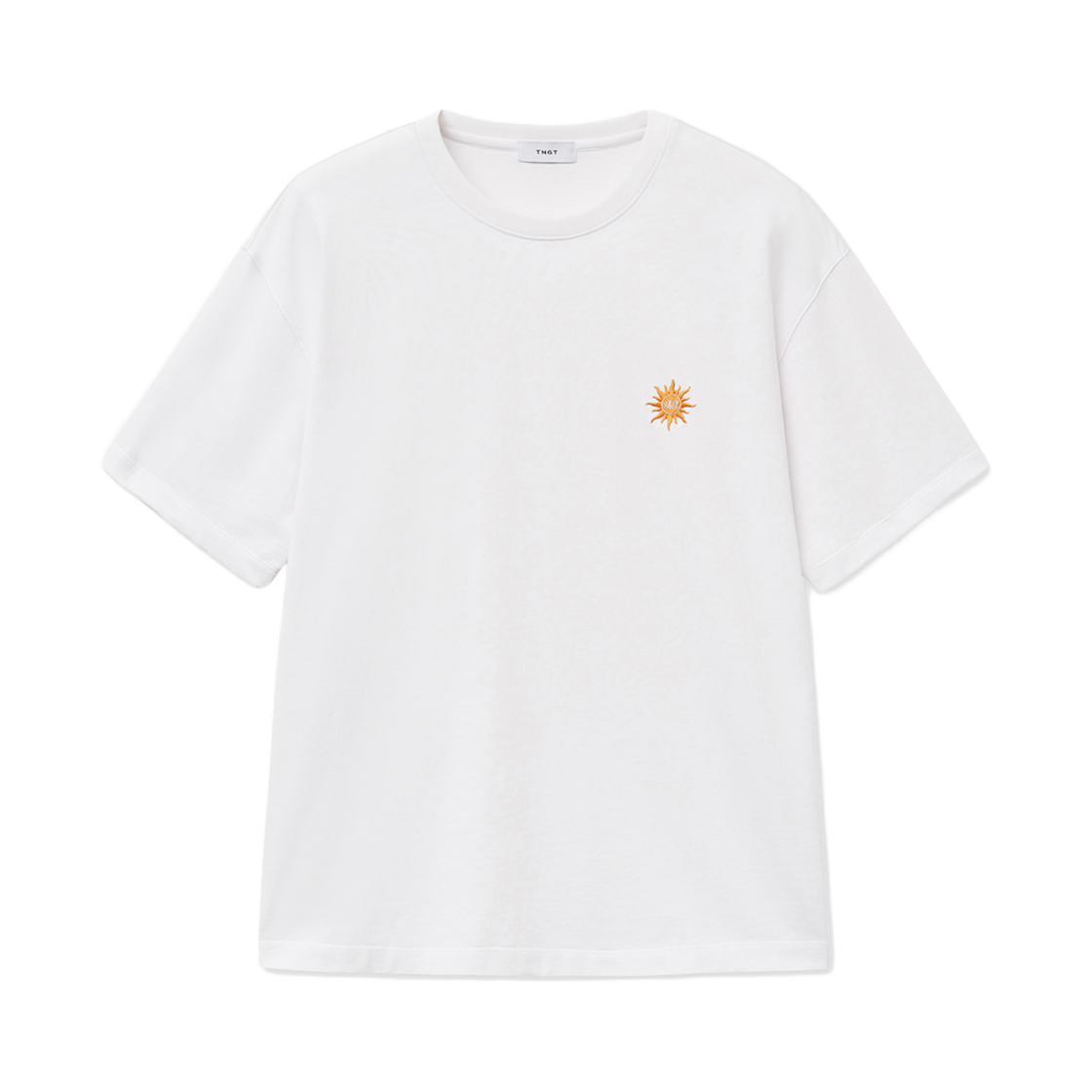 TNTS5E209WT TNGT Semi Over-fit Embroidery Logo T-Shirts White
