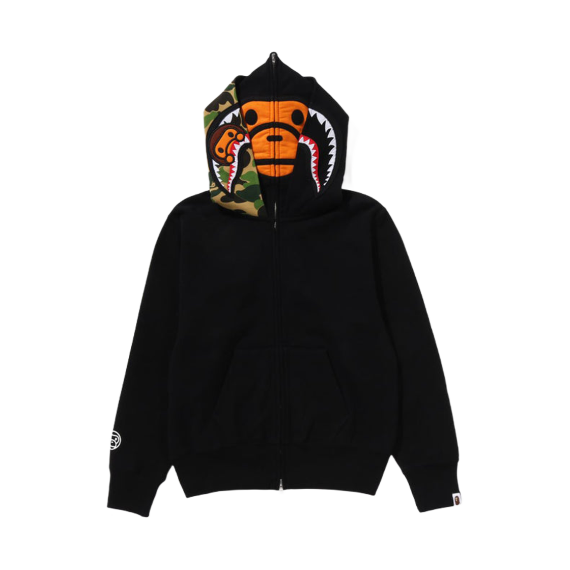 W) 베이프 아이 러브 베이프 샤크 풀 집 후드 그레이 | BAPE | KREAM