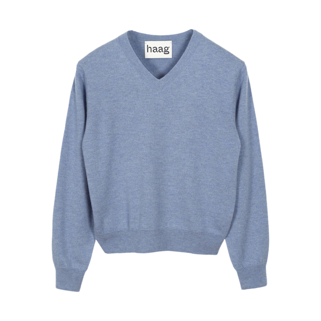 (W) 헤이그 어 베이직 브이넥 스웨터 멀티 블루