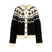 Greenbutter Women Waffle Nordic Cardigan Black
