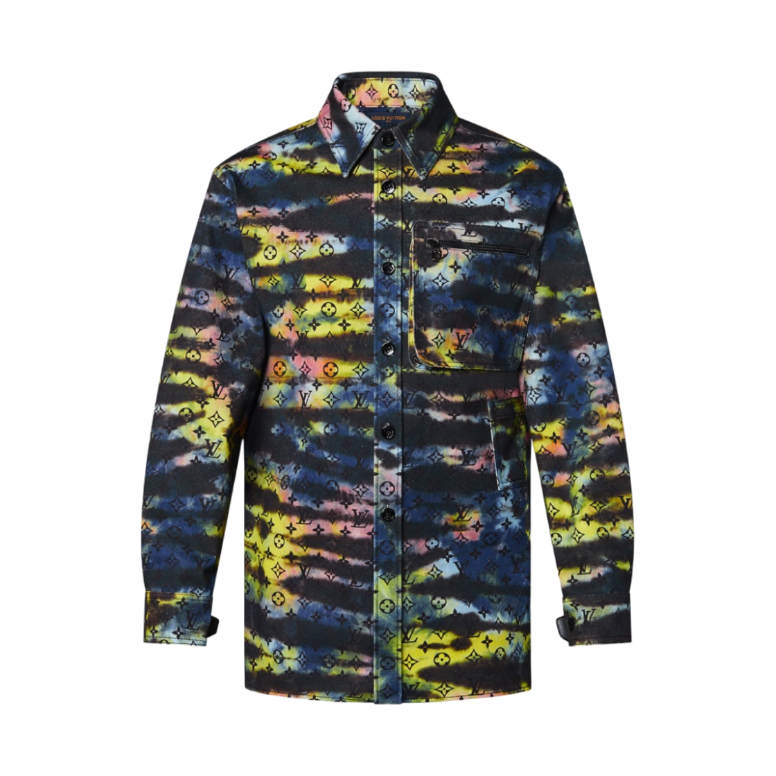 루이비통 프린티드 모노그램 타이다이 데님 셔츠 멀티컬러