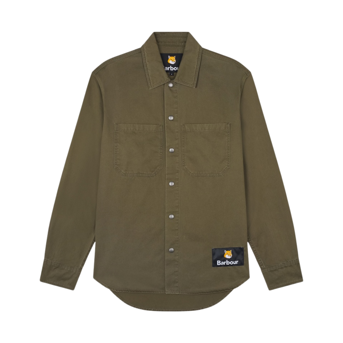 바버 x 메종 키츠네 릴렉스드 오버셔츠 유니폼 그린(Barbour x Maison Kitsune Relaxed Overshirt Uniform Green) - 1