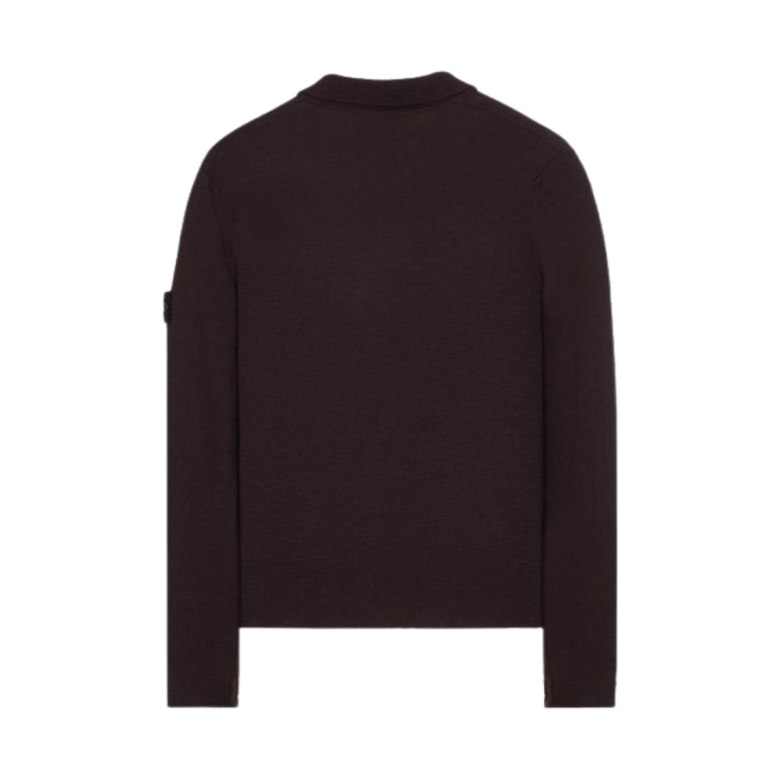 스톤 아일랜드 535B9 리버스 스타킹 스티치 슬럽 울 나일론 폴로 셔츠 니트 다크 버건디 - 23FW(Stone Island 535B9 Reverse Stocking Stitch Slub Wool Nylon Polo Shirt Knit Dark Burgundy - 23FW) - 2