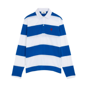 AMI de Coeur Striped Polo Shirt Blue White