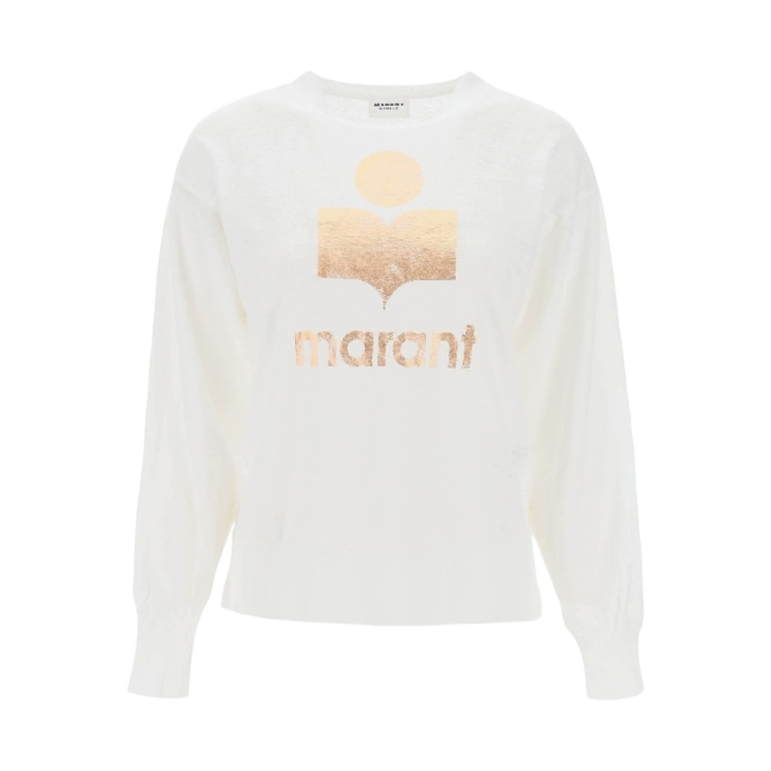 TS0005FA-A1N10E-WHRG (W) Isabel Marant Klowia Linen LS T-Shirt White Rose Gold - 24SS