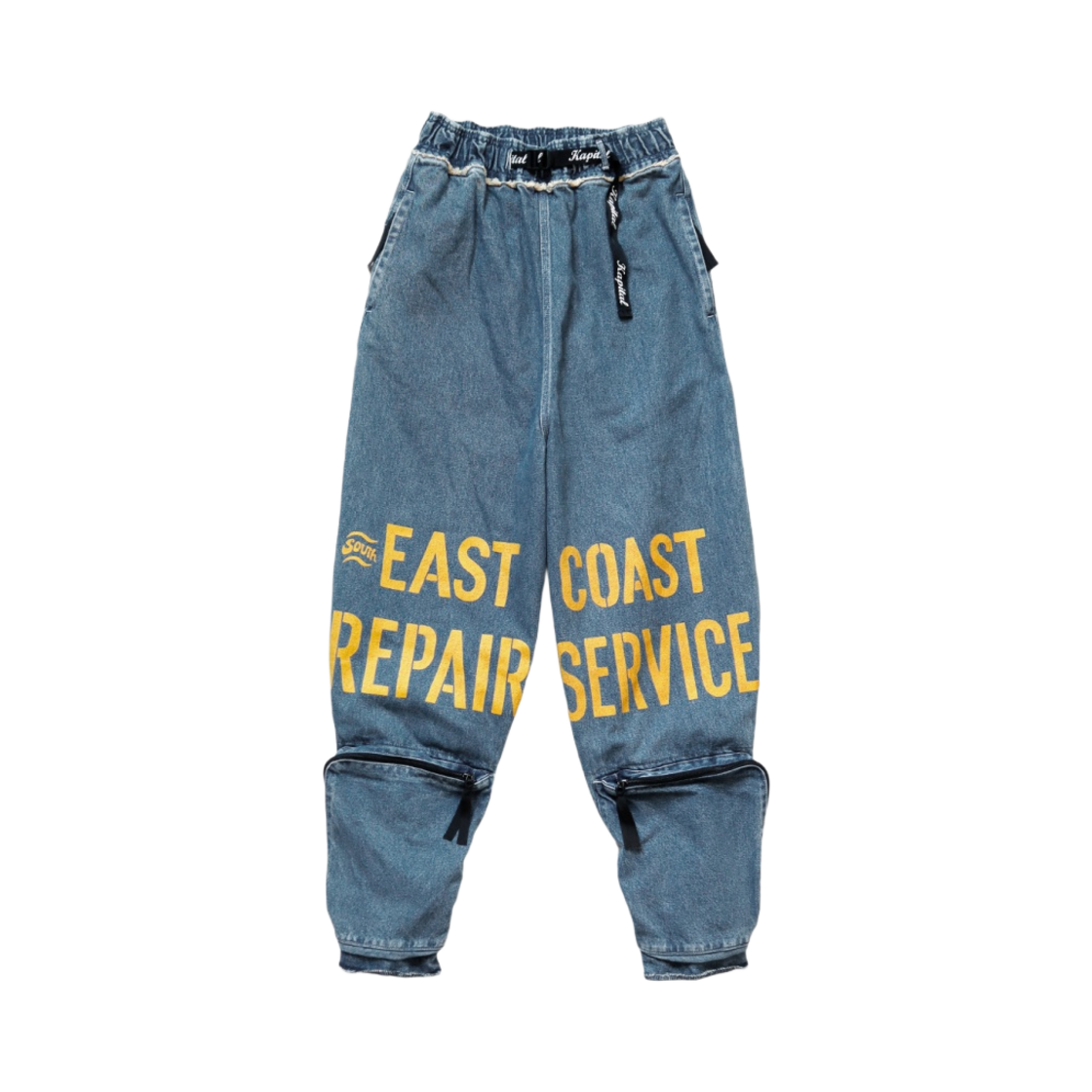 캐피탈 12.5온즈 브로큰 데님 이스트 리페어맨 트랙 팬츠 인디고(Kapital 12.5 oz. Broken Denim East Repairman Track Pants Indigo)