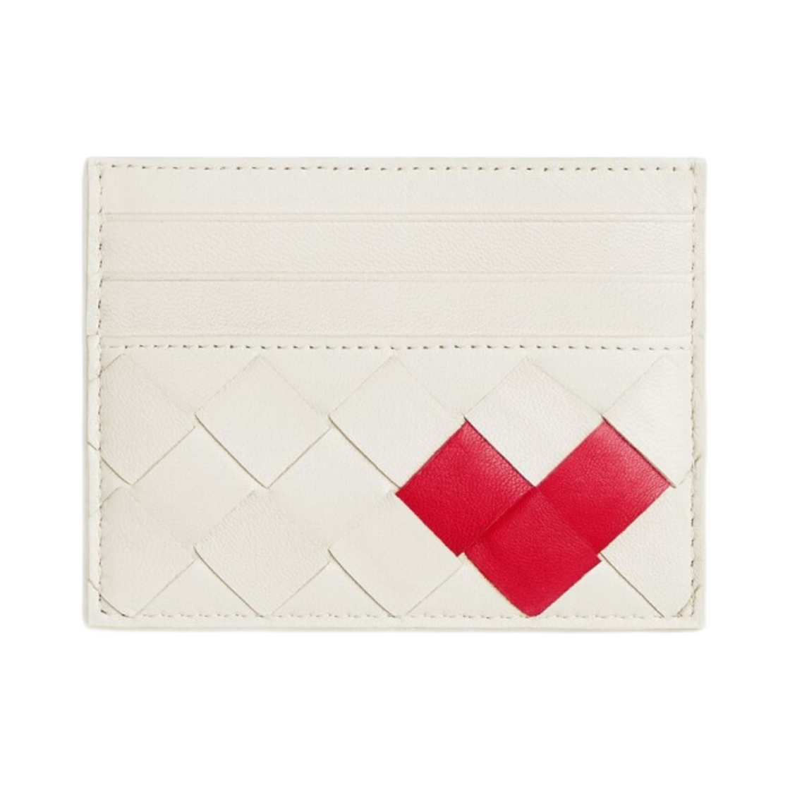 보테가 베네타 인트레치아토 크레딧 카드 케이스 화이트(Bottega Veneta Intrecciato Credit Card Case White) - 1