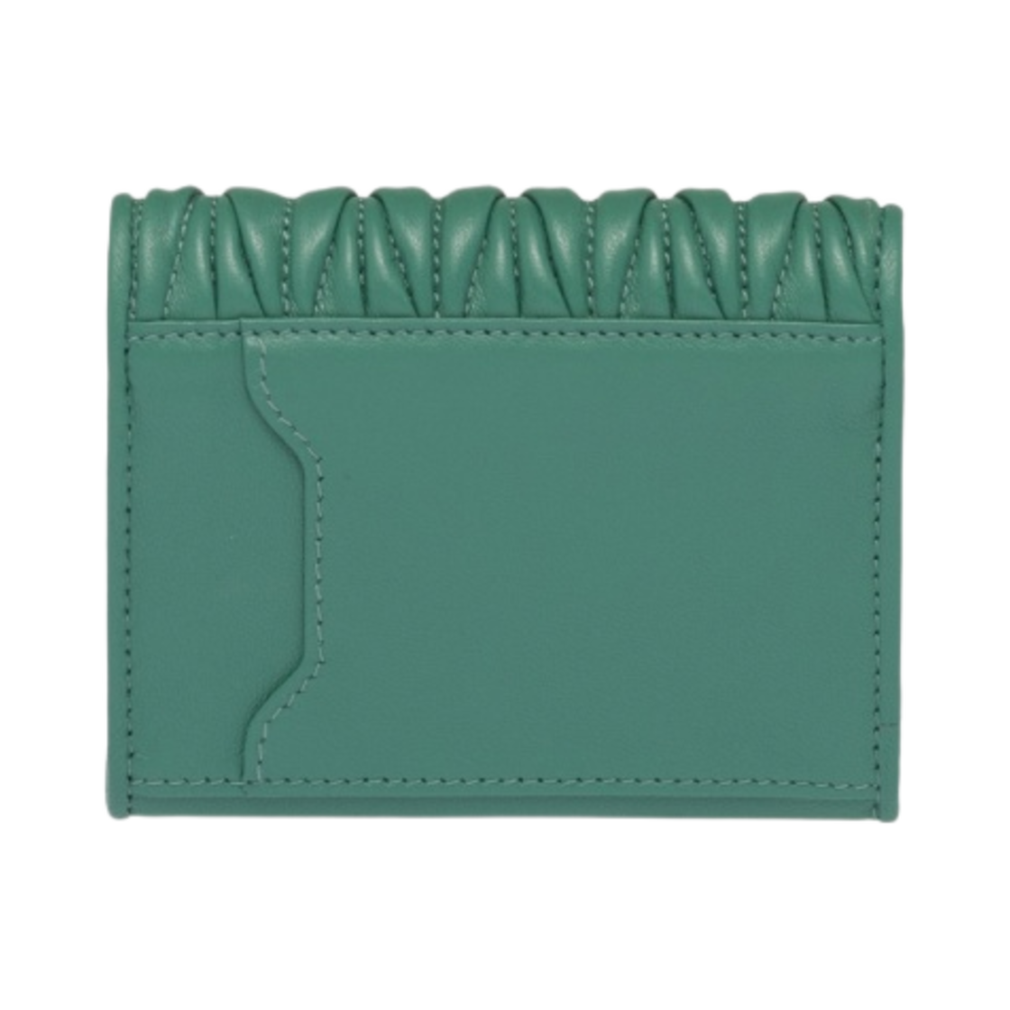 미우 미우 마테라쎄 나파 가죽 포켓 카드 홀더 세이지 그린(Miu Miu Matelasse Nappa Leather Pocket Card Holder Sage Green) - 2