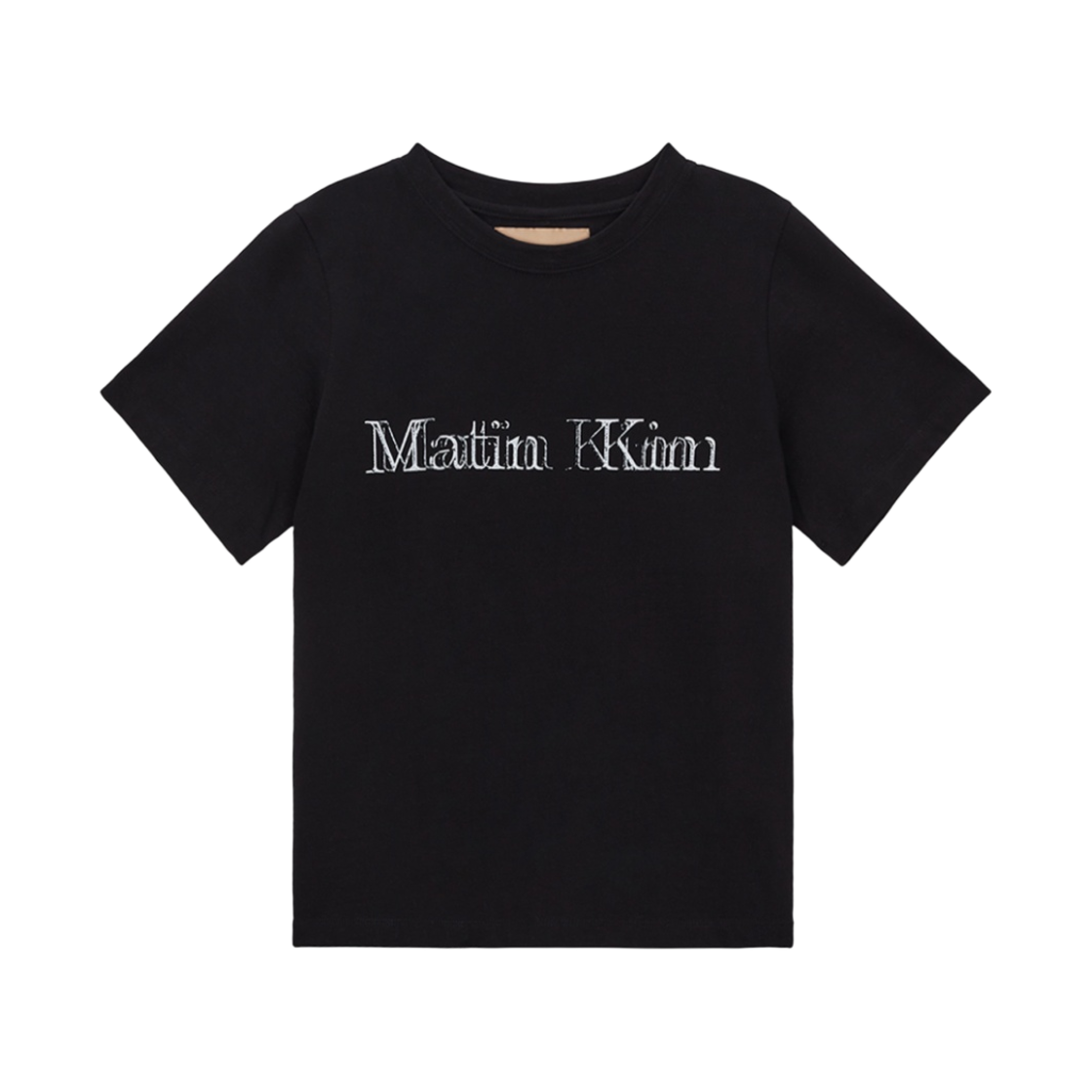 (W) 마뗑킴 쉐도우 로고 탑 블랙((W) Matin Kim Shadow Logo Top Black) - 1