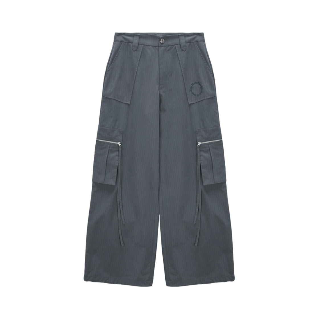 (W) 마뗑킴 스트라이프 텍스쳐 카고 팬츠 다크 그린((W) Matin Kim Striped Texture Cargo Pants Dark Green) - 1