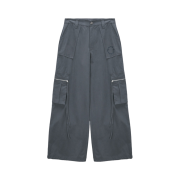 (W) Matin Kim Striped Texture Cargo Pants Dark Green