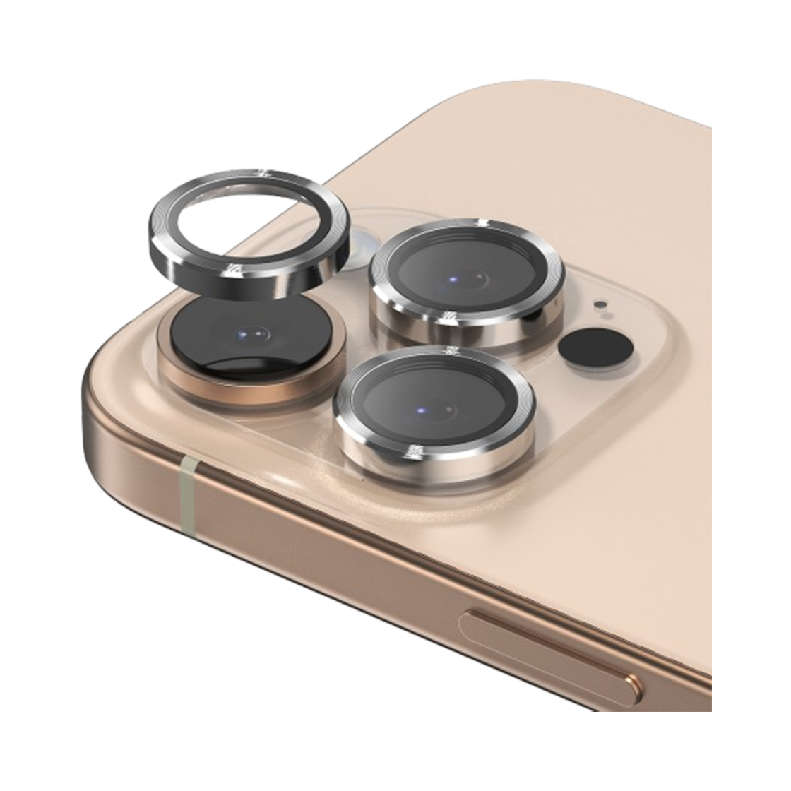 S151200069 SINJIMORU Metal Frame Ring Camera Lens Protector Tempered Glass iPhone 17 16 15 14 13 12 Mini Plus Pro Max Silver