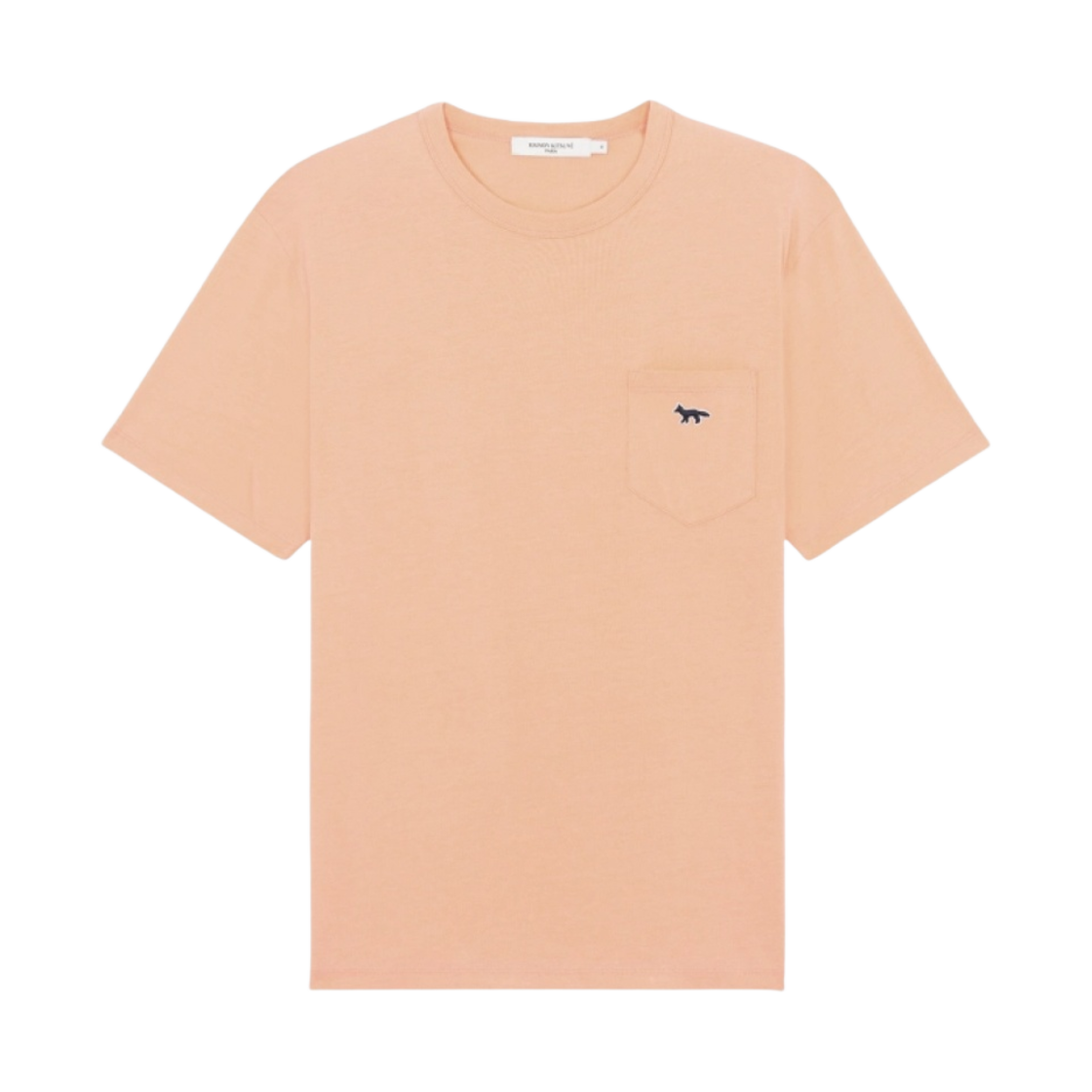 IM00110KJ0008-P612 Maison Kitsune Navy Fox Patch Classic Pocket T-Shirt Peach