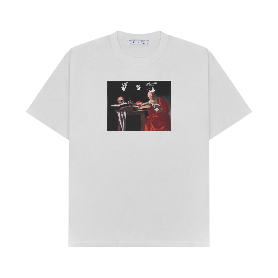 오프화이트 카라바지오 페인팅 오버 숏슬리브 티셔츠 화이트(Off-White Caravaggio Painting Over S/S T-Shirt White)
