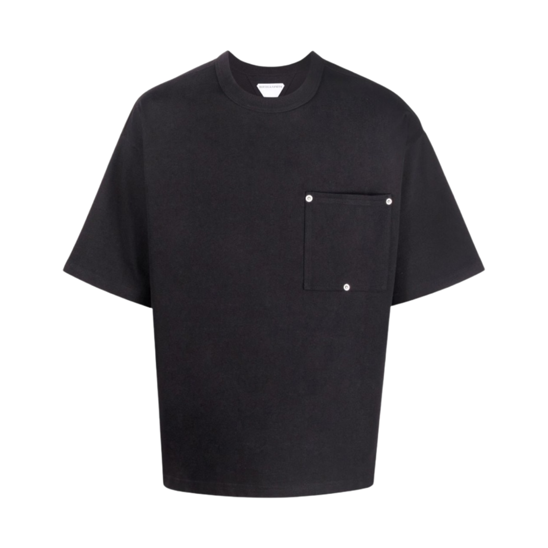 보테가 베네타 헤비 저지 리벳 포켓 티셔츠 블랙
