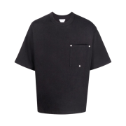 Bottega Veneta Heavy Jersey T-Shirt with Rivet Pocket Black