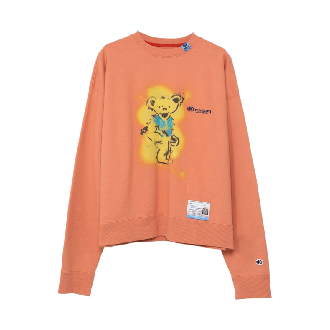 메종 미하라 야스히로 베어 프린티드 스웨트셔츠 오렌지(Maison Mihara Yasuhiro Bear Printed Sweatshirt Orange) - 1