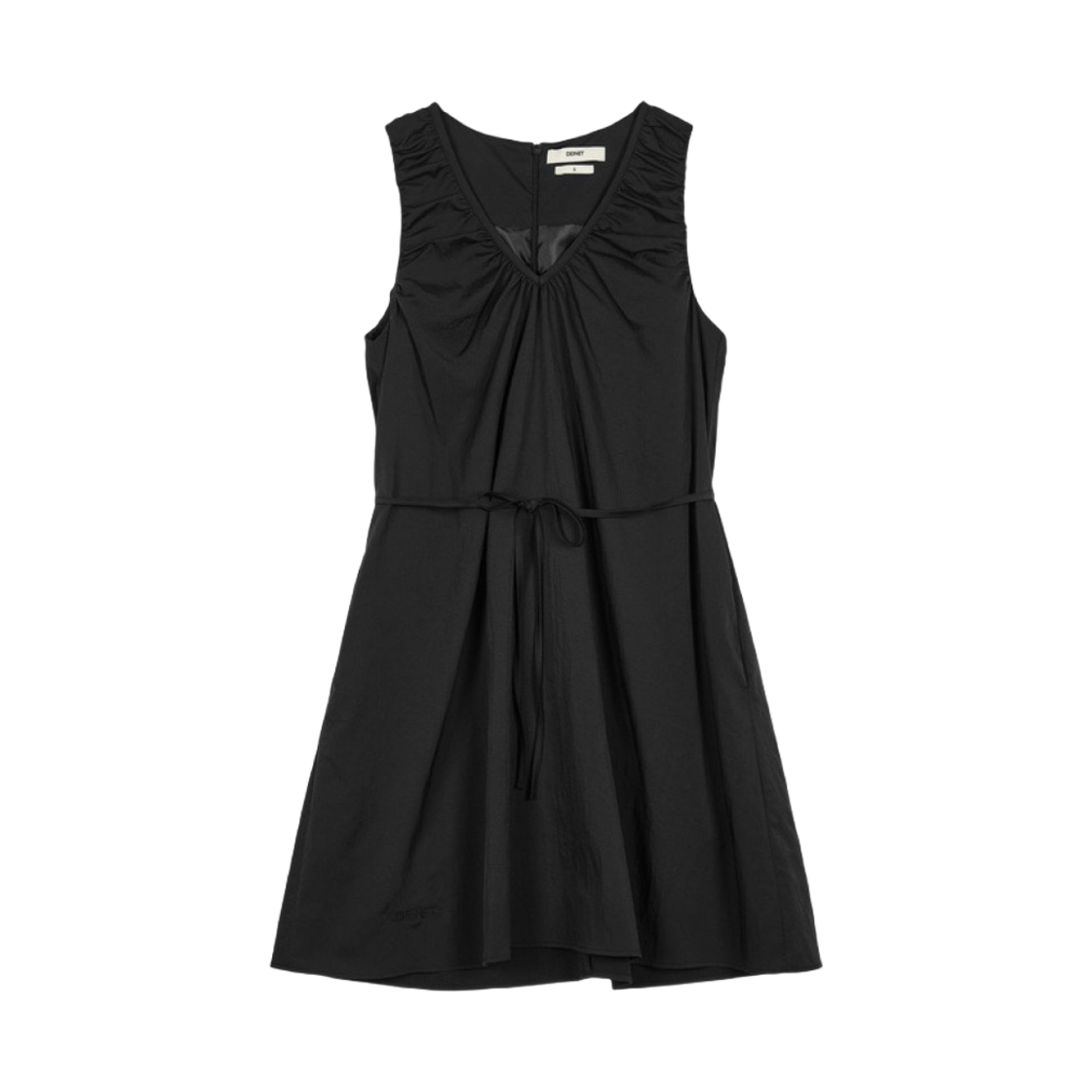 (W) 다이닛 셔링 스트랩 드레스 블랙((W) Deinet Shirring Strap Dress in Black)