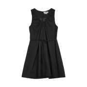 (W) Deinet Shirring Strap Dress in Black