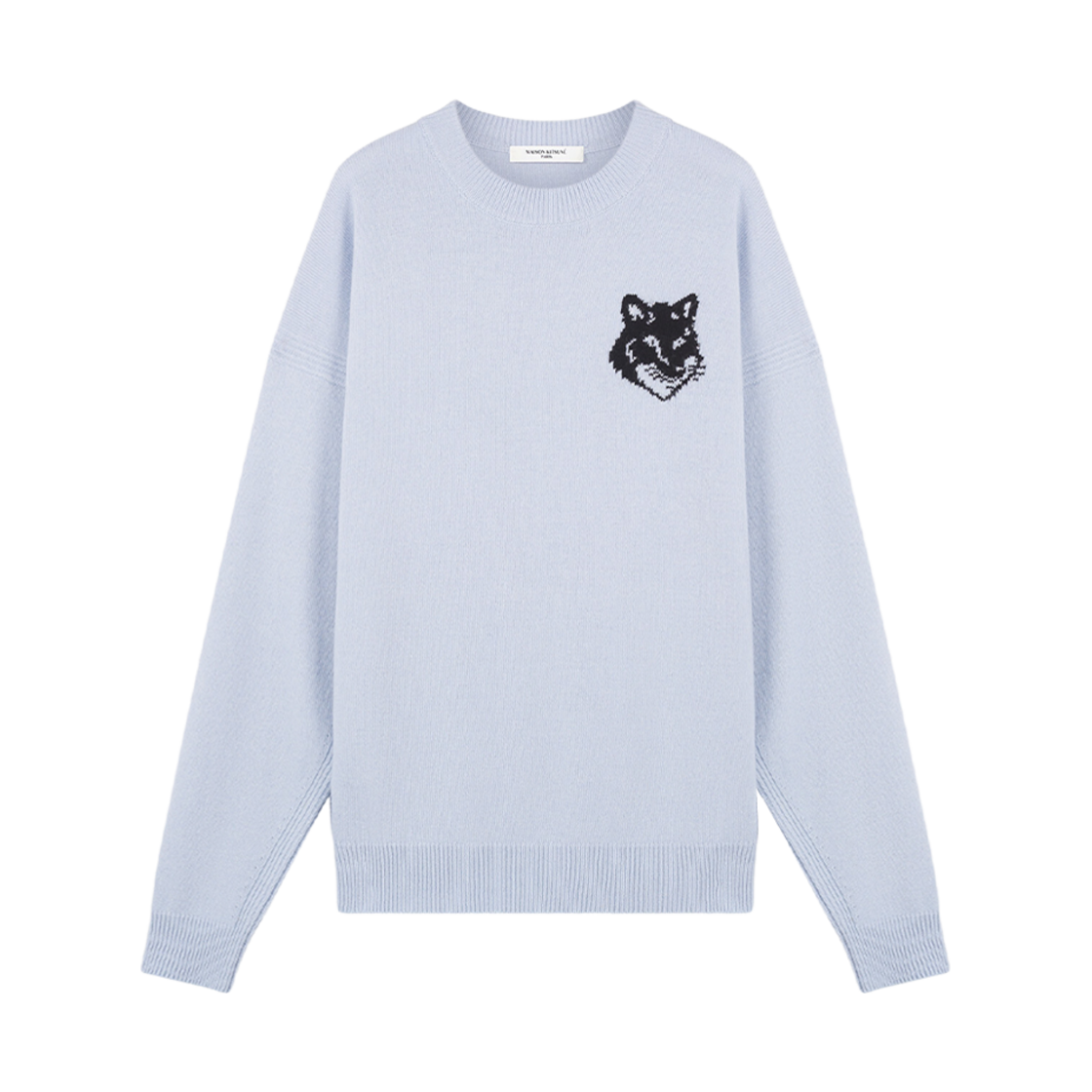메종 키츠네 폭스 헤드 인타르시아 컴포트 점퍼 스카이 블루(Maison Kitsune Fox Head Intarsia Comfort Jumper Sky Blue)