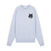 Maison Kitsune Fox Head Intarsia Comfort Jumper Sky Blue