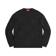 Supreme Tonal Checkerboard Small Box Sweater Black - 21SS