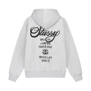 Stussy World Tour Hoodie Ash Heather 2023