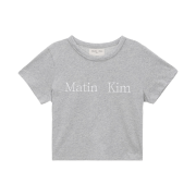 (W) Matin Kim Logo Crop Top Grey