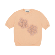 Saenginstudios Flower Lace Hlaf Knit Apricot