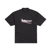 Balenciaga Political Stencil Medium Fit T-Shirt Black White