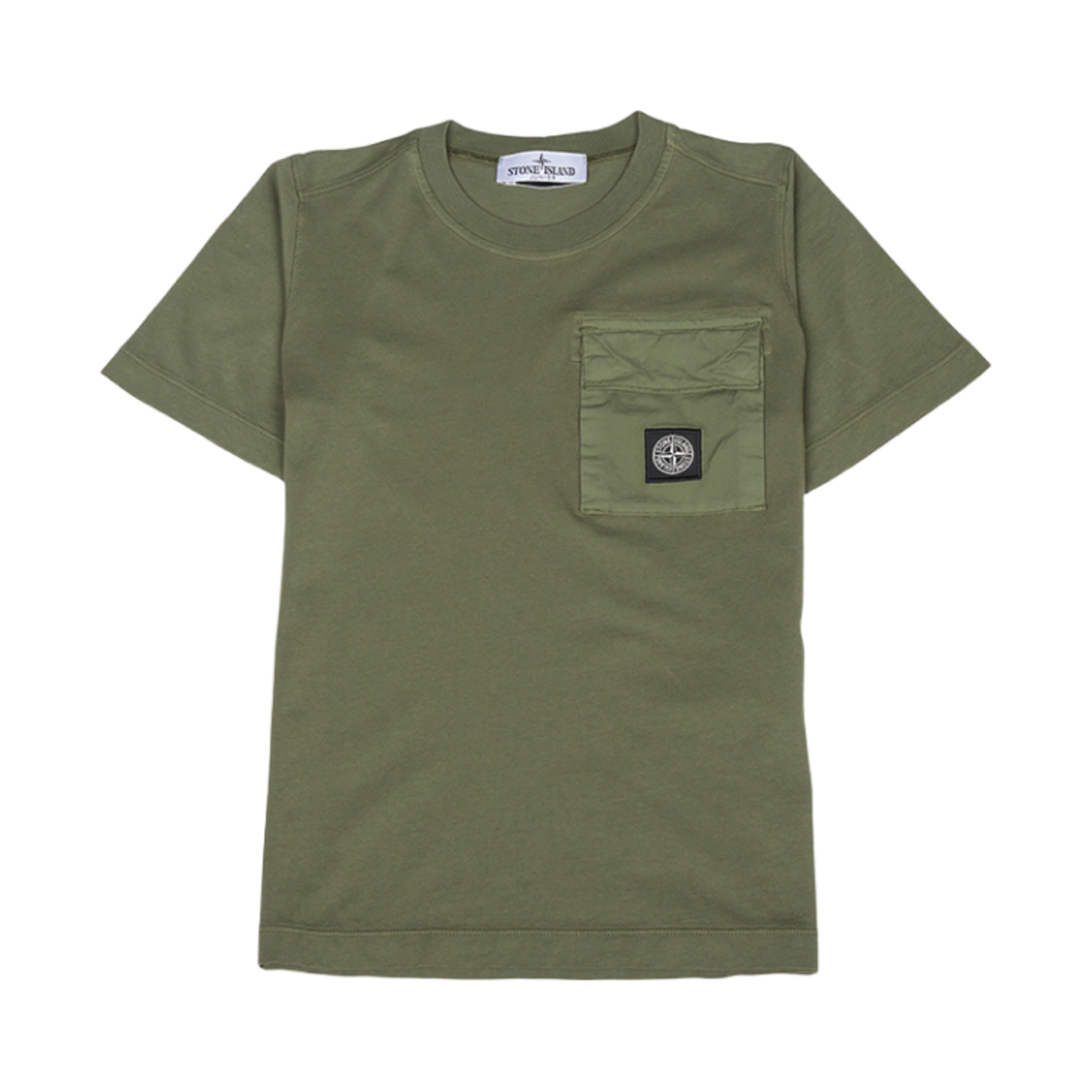 801620247-V0058 (Kids) Stone Island 20247 Logo T-Shirt Olive Green - 24SS