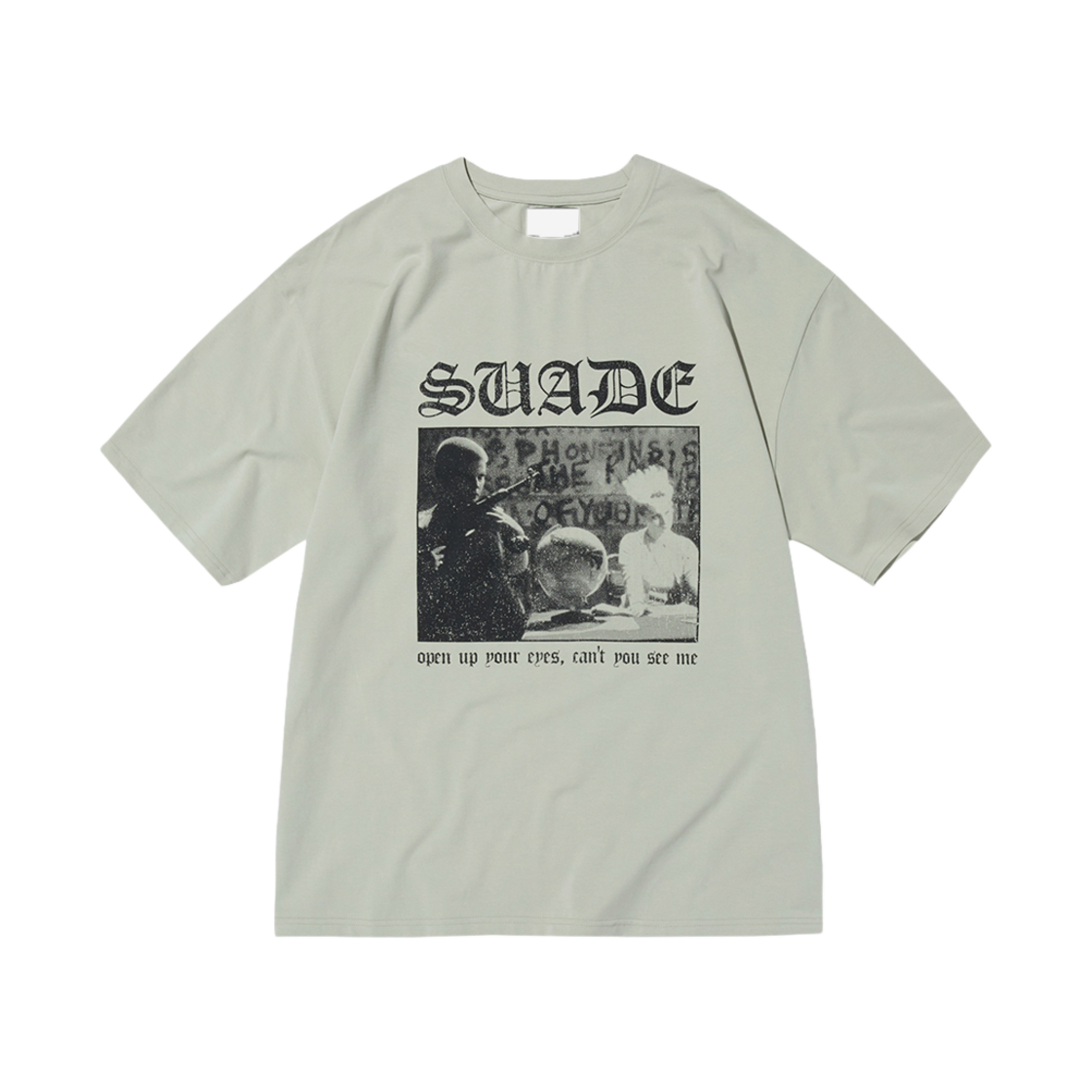 SDESTO026IV Suade Crack Printed Tee Ivory