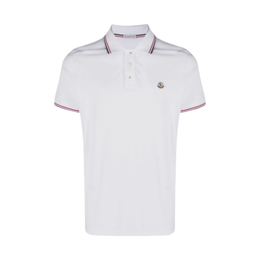 I2-091-8A70300-84556-001 Moncler Logo Polo Shirt White - 23FW