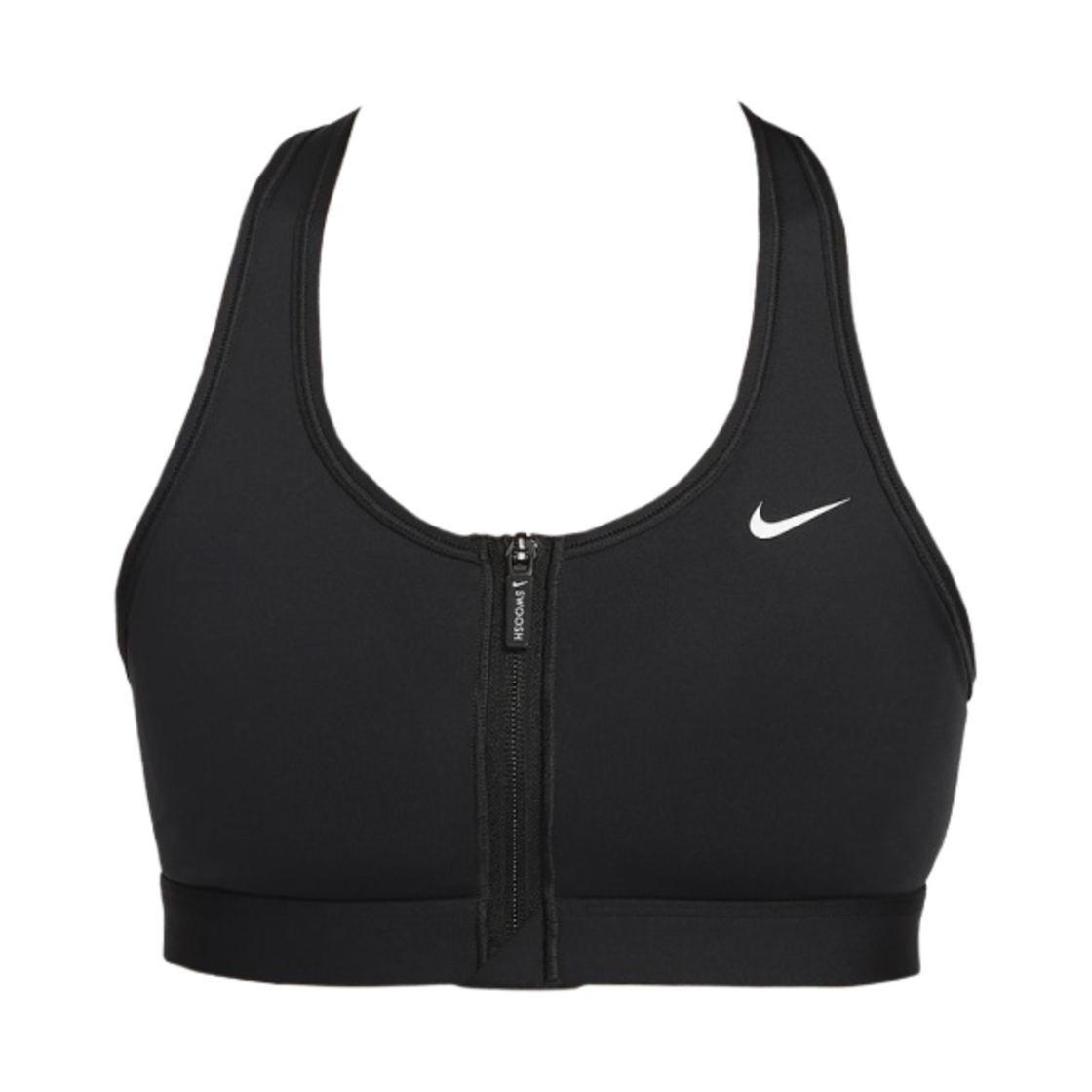 FN2731-010 (W) Nike Swoosh Front Zip Medium Support Padded Sports Bra Black - US/EU