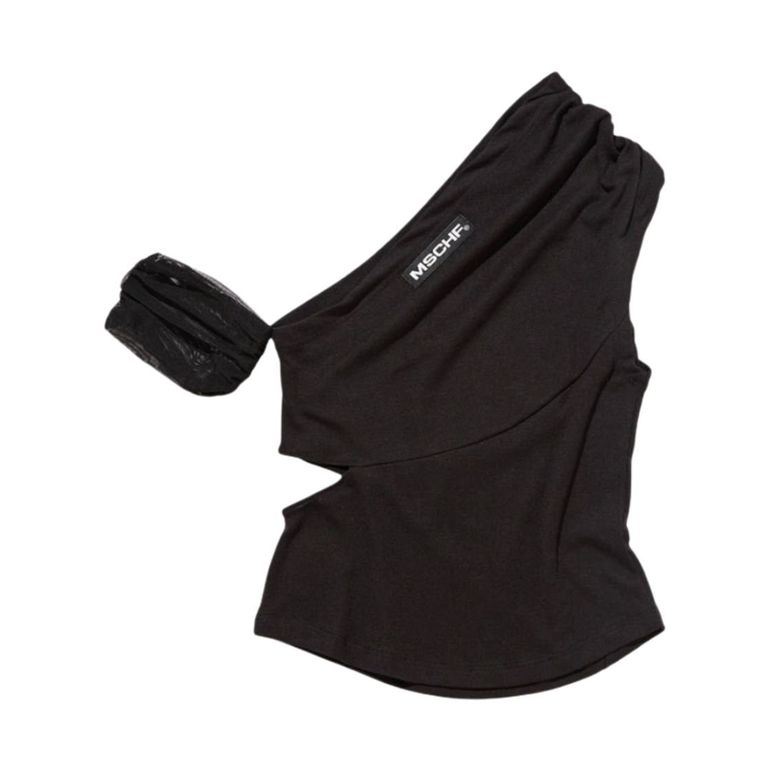 (W) 미스치프 카울 넥 숏슬리브 탑 블랙((W) Mischief Cowl Neck Short Sleeve Top Black) - 2