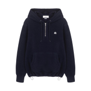 Dunst Half Zip-Up Hooded Fleece Pullover Navy