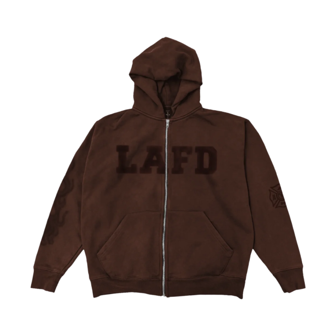 트래비스 스캇 LAFD 집 후드 브라운(Travis Scott LAFD Zip Hoodie Brown)
