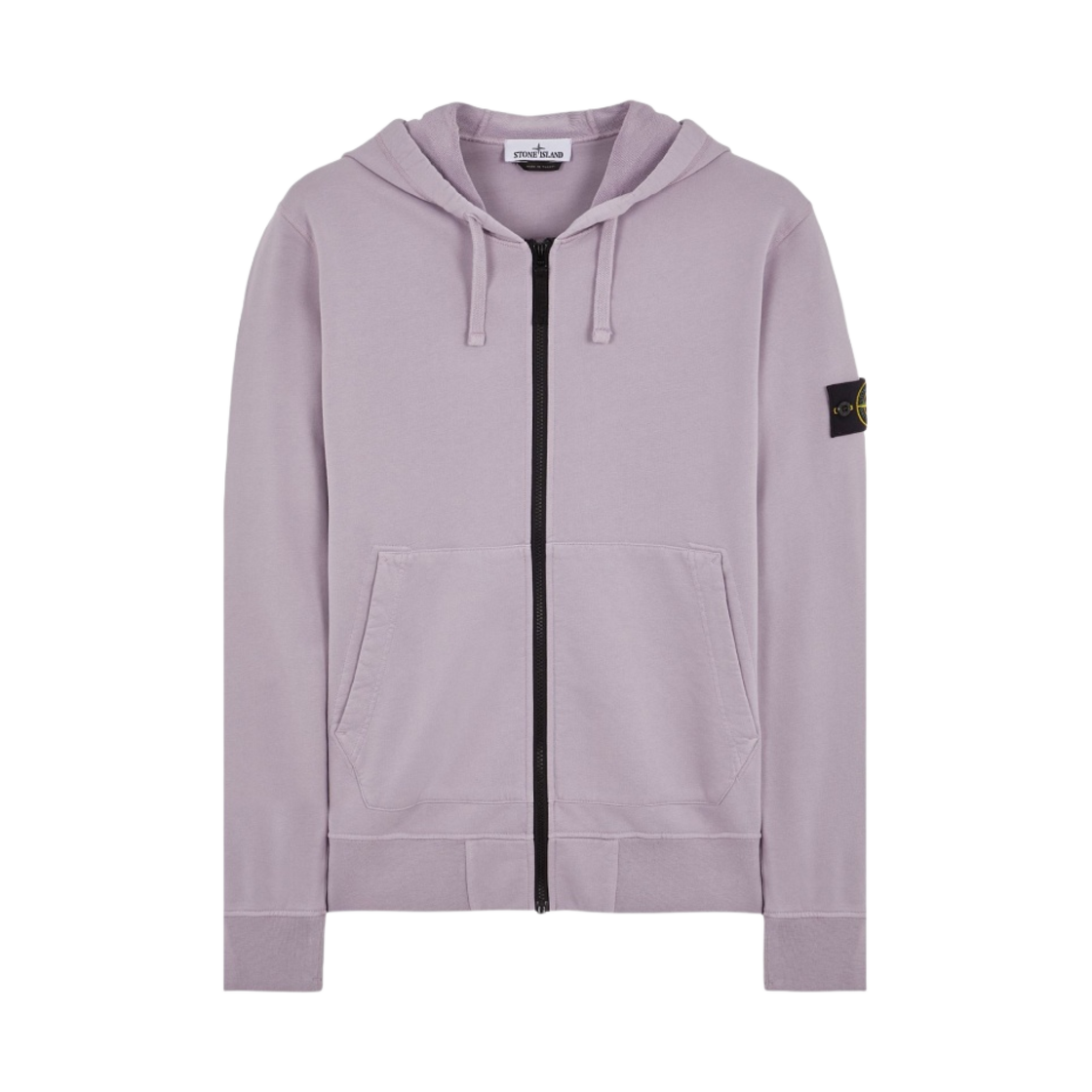 791564251-V0047 Stone Island 64251 Garment Dyed Cotton Fleece Full Zip Hooded Sweatshirt Lavender - 23FW