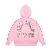 Supreme State Zip Up Hooded Sweatshirt Pink - 24FW