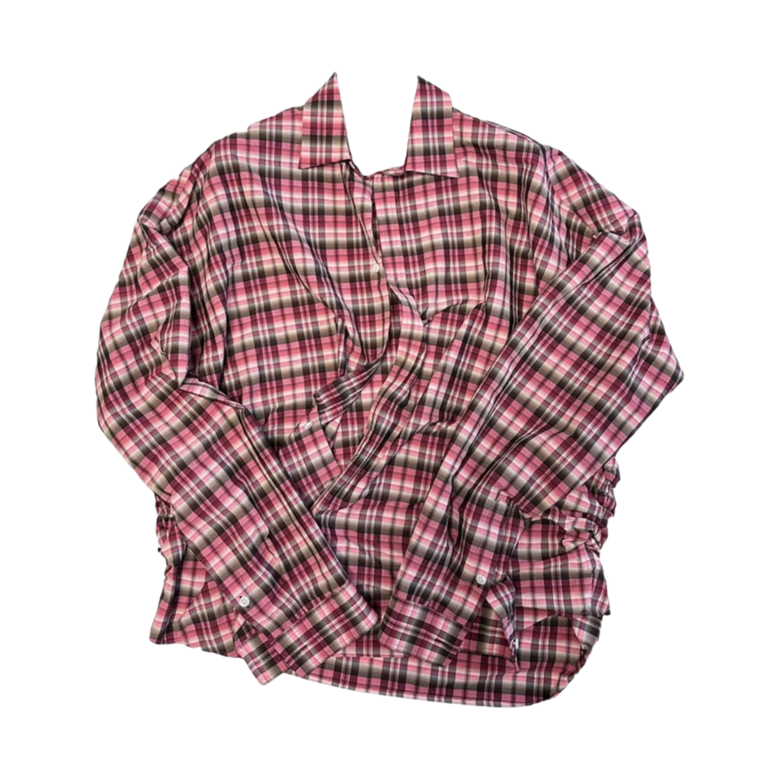 논노드 플렉서블 스트링 체크 셔츠 핑크(Nonnod Flexible String Check Shirts Pink)