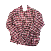 Nonnod Flexible String Check Shirts Pink
