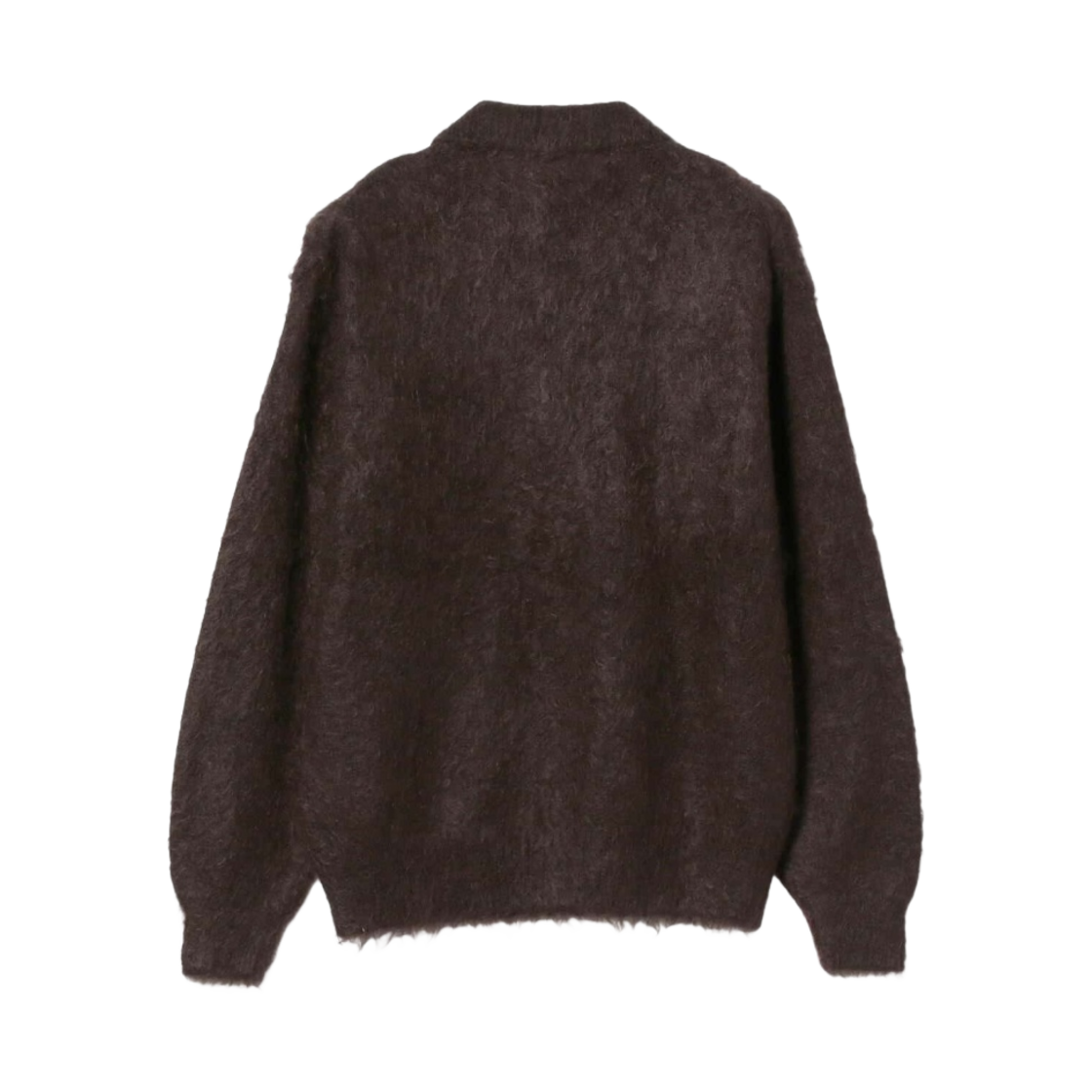 오라리 브러쉬드 슈퍼 키드 모헤어 니트 폴로 다크 브라운(Auralee Brushed Super Kid Mohair Knit Polo Dark Brown) - 2