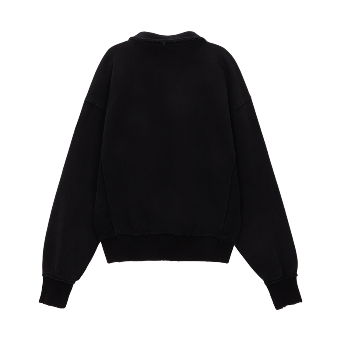 (W) 마뗑킴 컷아웃 피그먼트 피케 스웨트셔츠 블랙((W) Matin Kim Cut Out Pigment Pique Sweatshirt Black) - 2