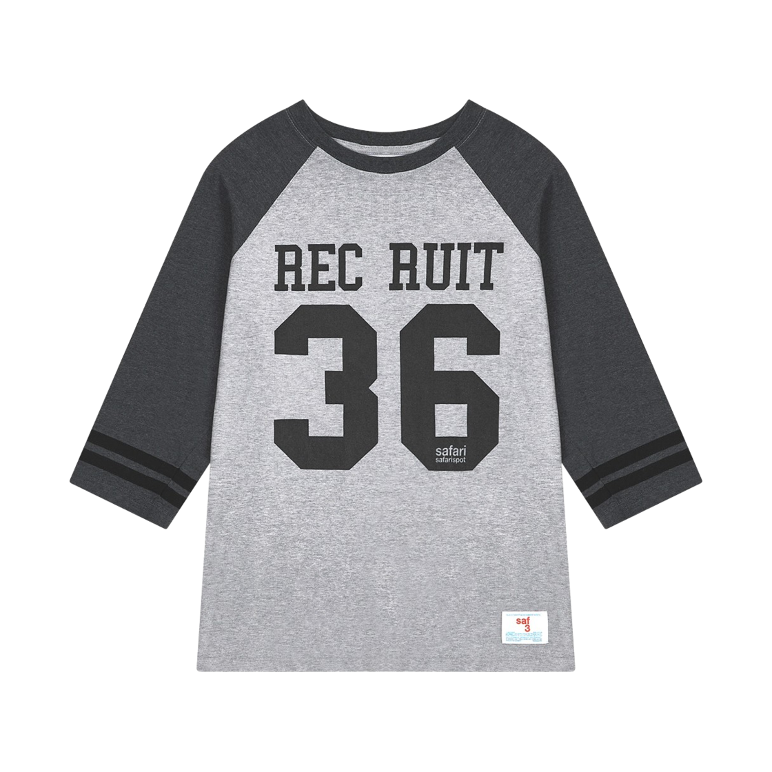 사파리스팟 리크루트 애슬레틱 라글란 티 - 그레이(Safarispot Rec Ruit Athletic Raglan Tee - Gray)